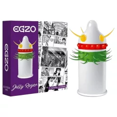   Egzo Jolly Roger - condoom met ribbels en studs - transparant - 1 stuk