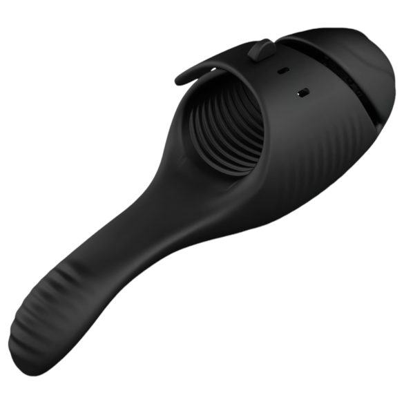 Lonely J-Bobbie - oplaadbare eikel vibrator met 2 motoren - zwart