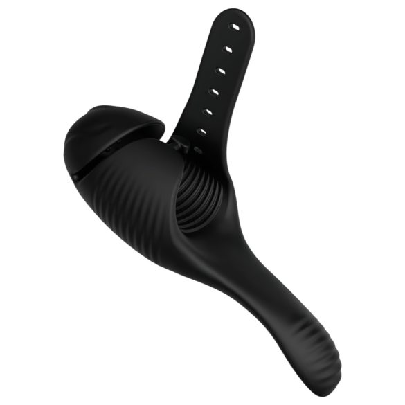 Lonely J-Bobbie - oplaadbare eikel vibrator met 2 motoren - zwart