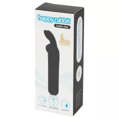   Happyrabbit - mini vibrator - oplaadbaar, konijnenoortjes - zwart