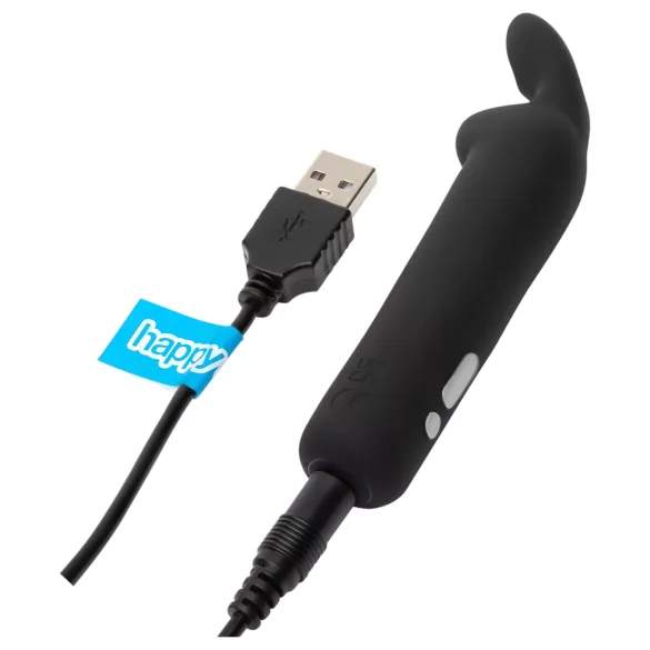Happyrabbit - mini vibrator - oplaadbaar, konijnenoortjes - zwart