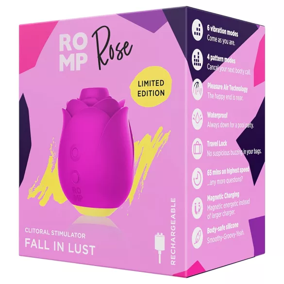 ROMP Rose - luchtdruk vibrator - clitorisstimulatie - siliconen - roze