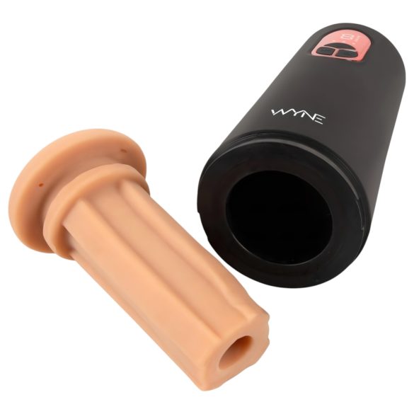 WYNE 07 - masturbator met vibratie en zuigfunctie - oplaadbaar - zwart