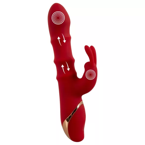 You2Toys Rabbit - rabbit vibrator - bewegende ring - silicone rood