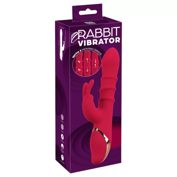 You2Toys Rabbit - rabbit vibrator - bewegende ring - silicone rood