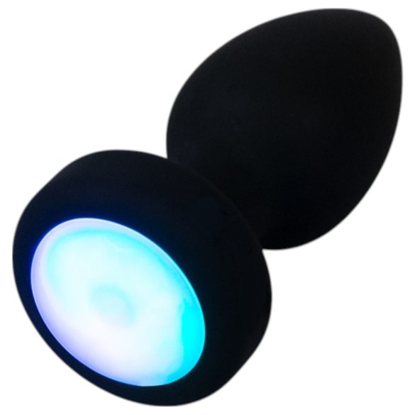 ANOS - verlicht, vibrerend anaalplug (zwart)
