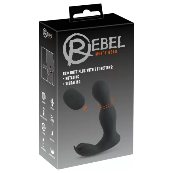 Rebel - prostaat vibrator met afstandsbediening - 2-in-1 - zwart