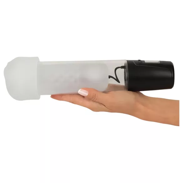 Mister Boner - oplaadbare, automatische penispomp (zwart-transparant)