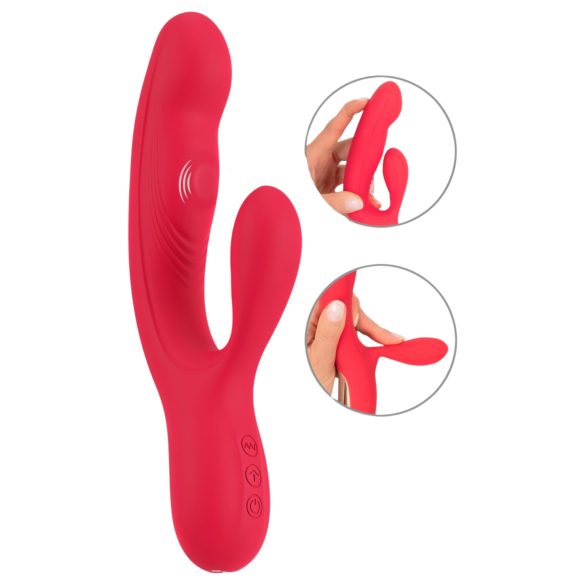 Smile Thumping Rabbit - Oplaadbare 3-motor vibrator (rood)