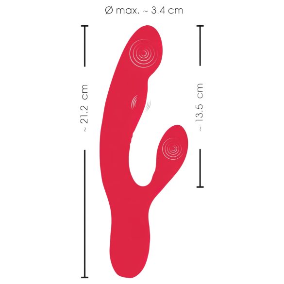 Smile Thumping Rabbit - Oplaadbare 3-motor vibrator (rood)