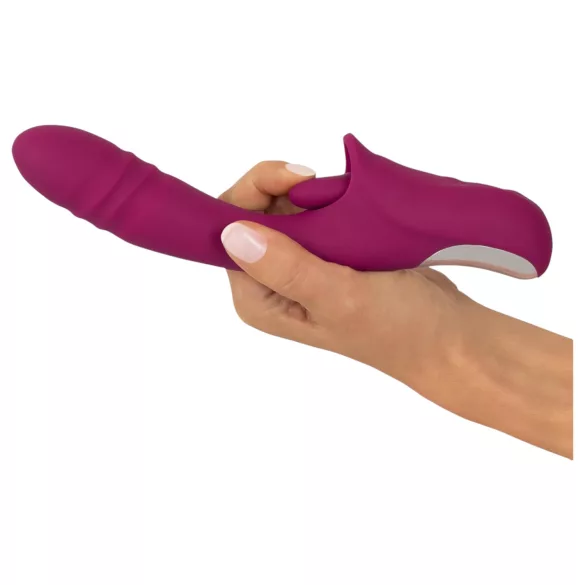 Javida - Vibrator met likfunctie en stootfunctie - silicone - paars