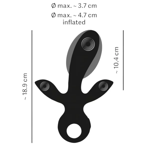 Eternal - opblaasbare drievoudige vibrator - zwart