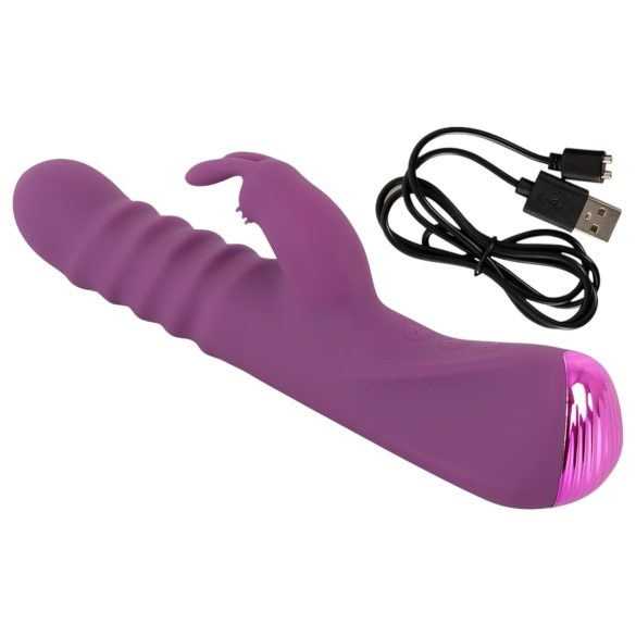 Javida - vibrator met stootfunctie en clitorisstimulator - siliconen - paars