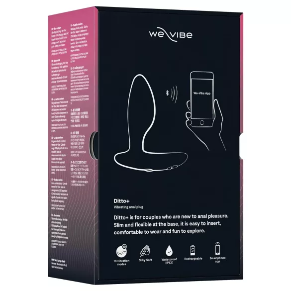 We-Vibe Ditto+ - anale vibrator - op afstand bestuurbaar - zwart