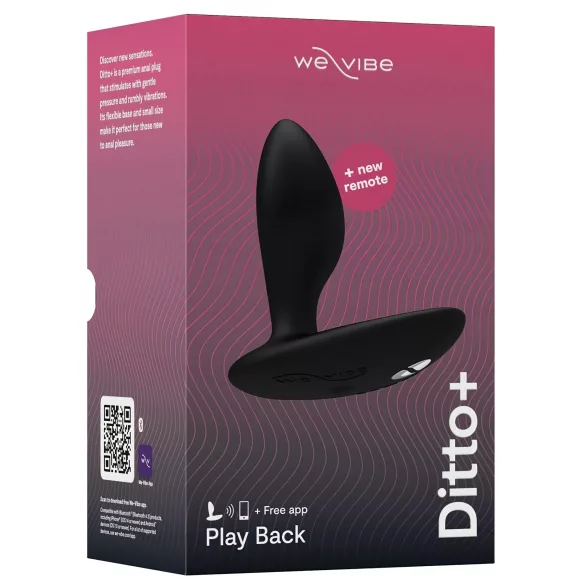 We-Vibe Ditto+ - anale vibrator - op afstand bestuurbaar - zwart