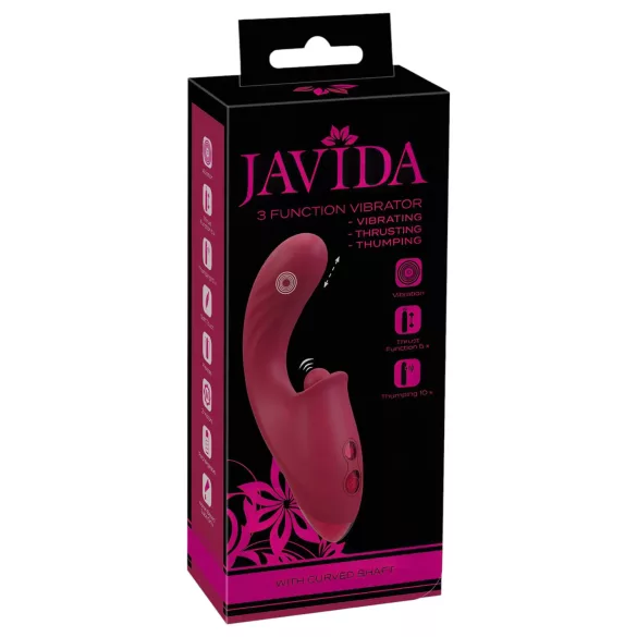 Javida - vibrator met tong - 3-in-1 functie - rood