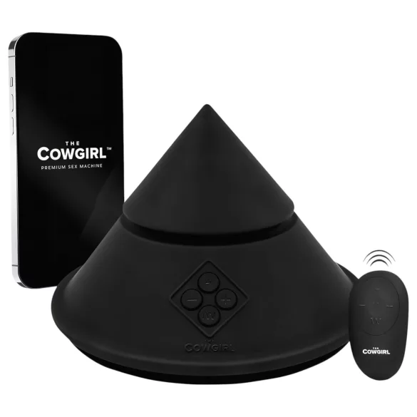 The Cowgirl Cone - slimme seksspeeltje / sexmachine met verschillende opzetstukken (zwart)