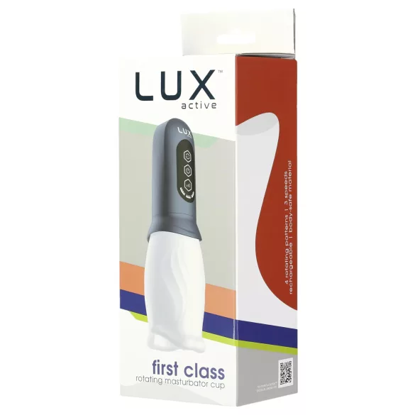 LUX Active First Class - masturbator met roterende kop - wit/grijs