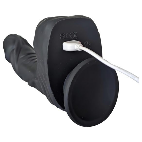 Naked Addiction - realistische roterende stoot vibrator - zwart