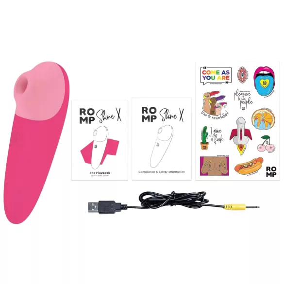 ROMP Shine X - luchtdruk clitorisstimulator - oplaadbaar - roze