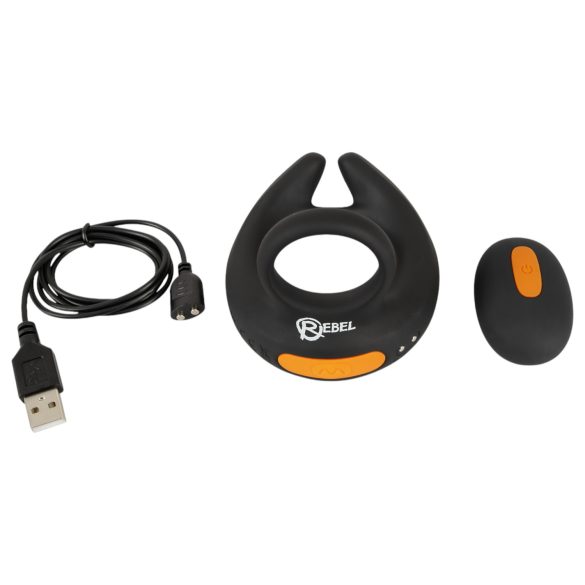 Rebel - trilcockring en balvibrator (zwart)