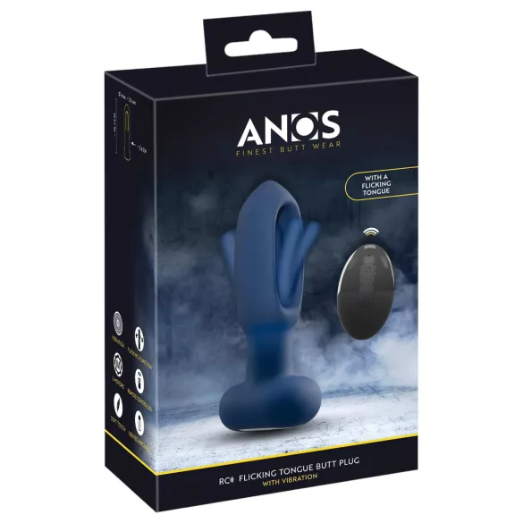 ANOS - anale vibrator met tongvorm - siliconen - blauw