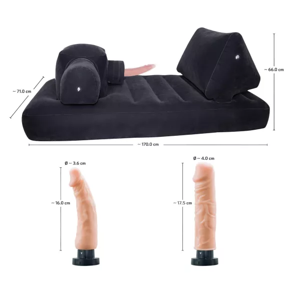 You2Toys Velvet Luxury - sexmachine met ingebouwd bed - zwart