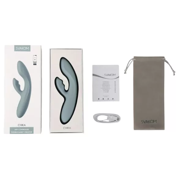 Svakom Chika - App-gestuurde vibrator met clitorisstimulator (grijs)