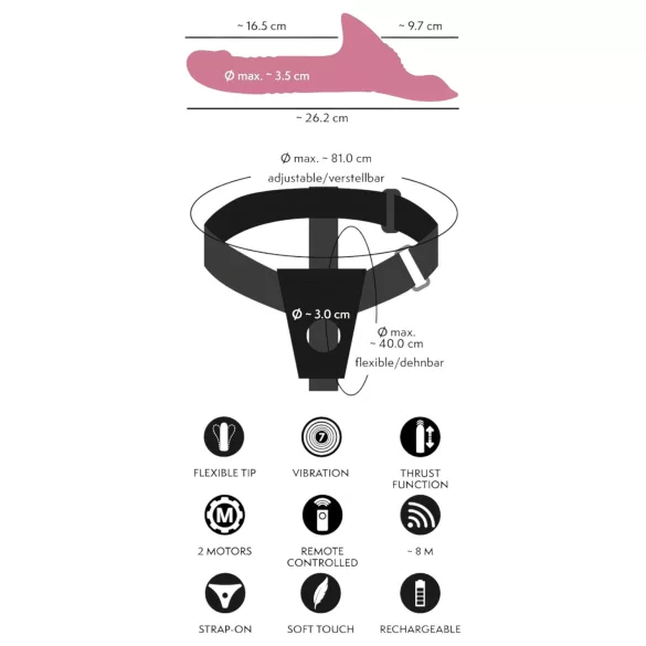 You2Toys - strap-on vibrator set - rood