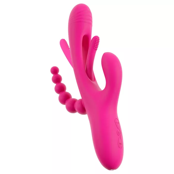 SMILE - drievoudige vibrator met tong (roze)