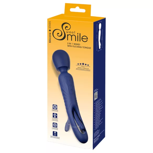 Smile - 2-in-1 tongmassager vibrator (blauw)
