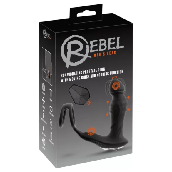 Rebel - duwende prostaatvibrator (zwart)