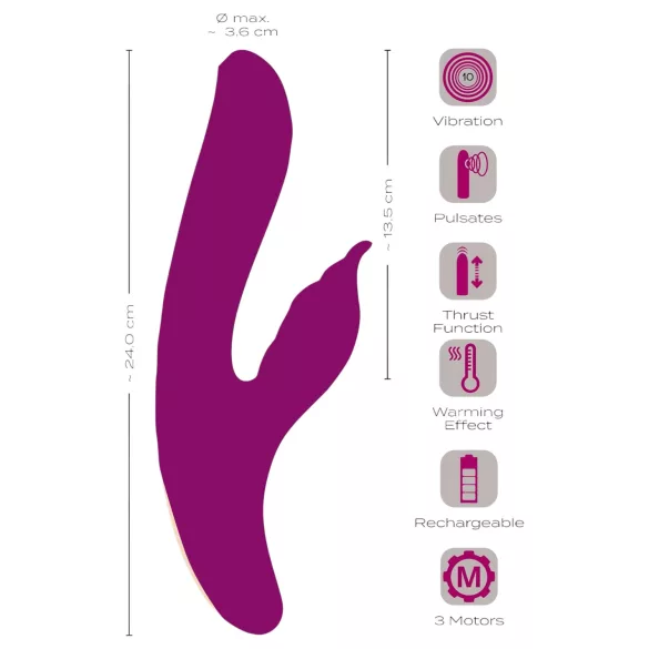 Javida - 4-in-1 G-spot en clitoris vibrator - siliconen - paars