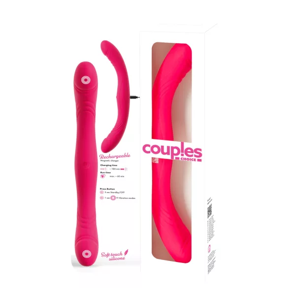 Couples Choice - duo vibrator - flexibel - siliconen - roze