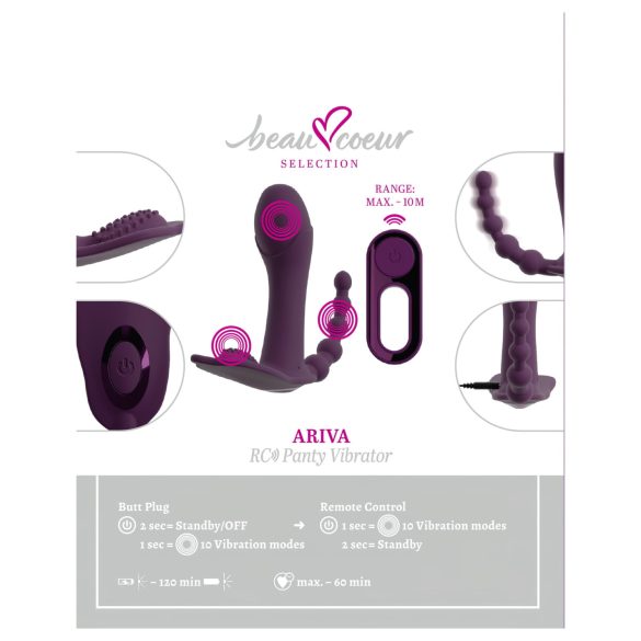 Beau Coeur Ariva - 3in1 slipvibrator (paars)