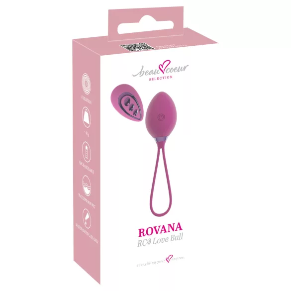 Beau Coeur Rovana - draagbaar vibrerend ei met afstandsbediening (paars)