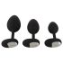 ANOS - vibrerende buttplug set - siliconen - zwart