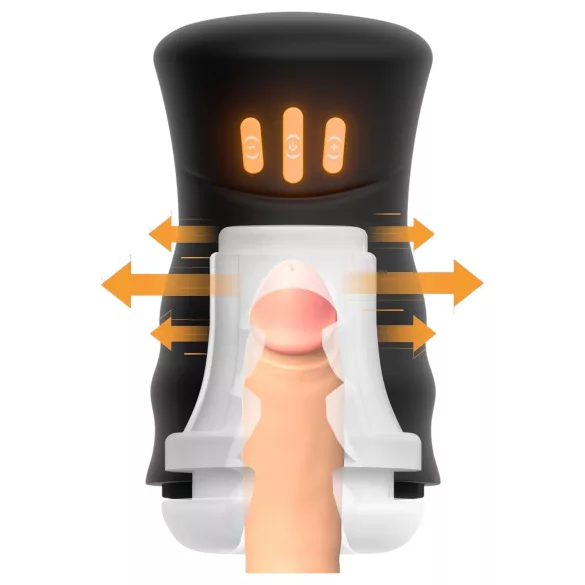 You2Toys Gyro - automatische draaiende en vibrerende masturbator - zwart