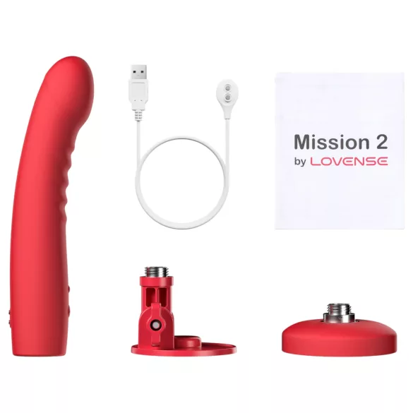 Lovense Mission 2 - App-gestuurde vibrator met zuignap (rood)