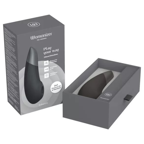 Womanizer Enhance 2in1 luchtdruk clitorisstimulator + vibrator (zwart)