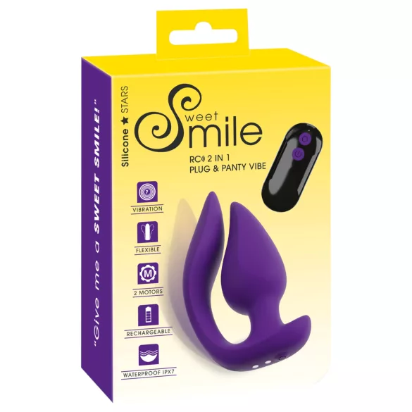 Smile - 2-in-1 anaal vibrator en clitorisstimulator - siliconen - paars