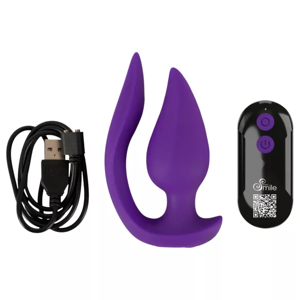 Smile - 2-in-1 anaal vibrator en clitorisstimulator - siliconen - paars