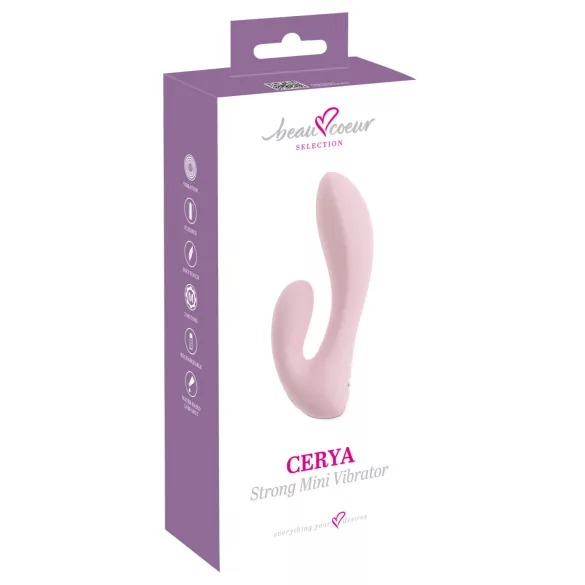 Beau Coeur Cerya - mini vibrator met clitorisstimulator - lichtroze
