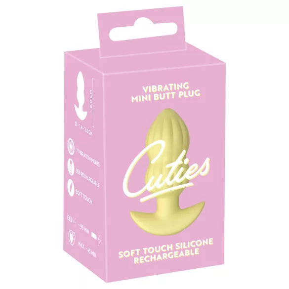 Cuties Mini - anaal vibrator plug - geribbeld - geel