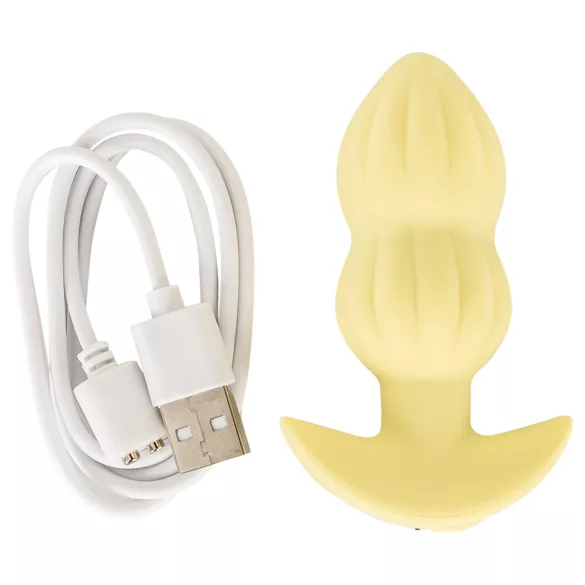 Cuties Mini - anaal vibrator plug - geribbeld - geel