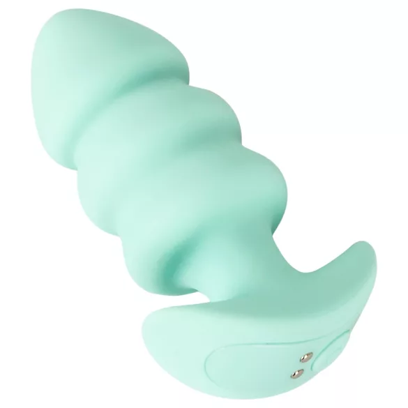 Cuties Mini - anaal plug met vibratie en bolletjes - groen