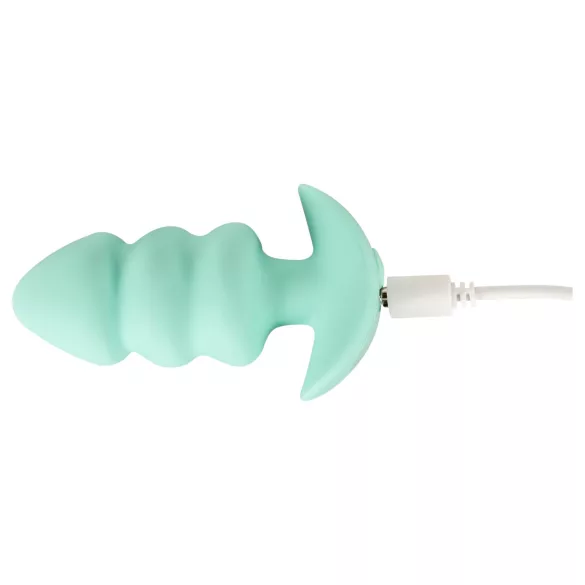 Cuties Mini - anaal plug met vibratie en bolletjes - groen