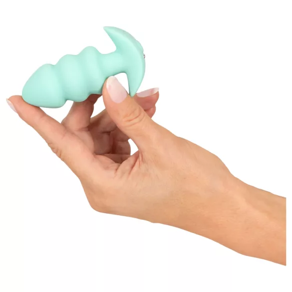 Cuties Mini - anaal plug met vibratie en bolletjes - groen