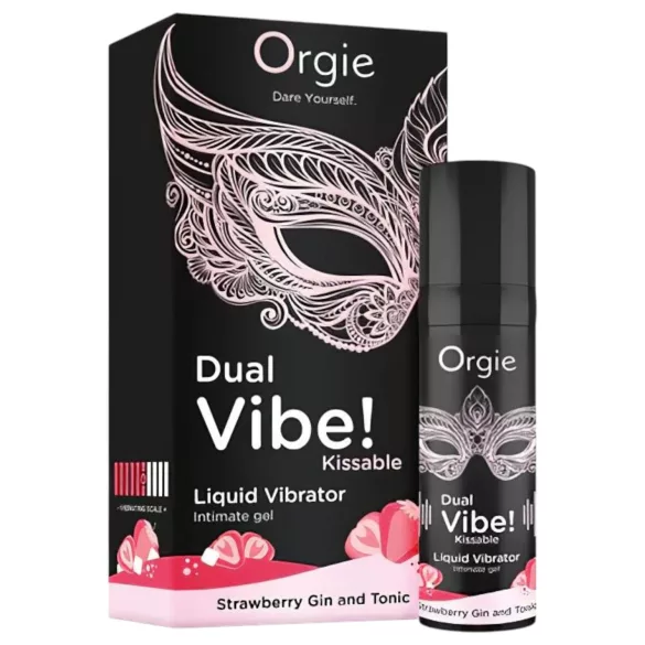 Orgie Dual Vibe - unisex vloeibare vibrator - Aardbei - Gin Tonic (15 ml)