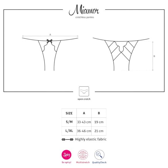 Obsessive Miamor - opengewerkt kanten slipje (zwart) - L/XL